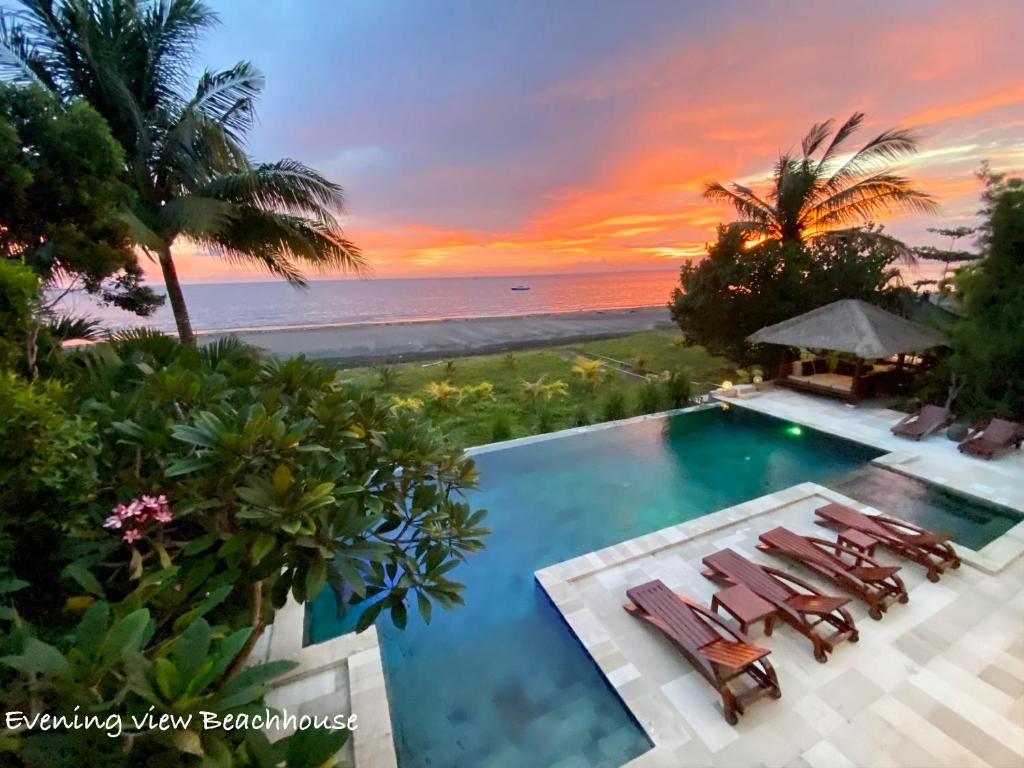 evening view beachhouse paradise villa