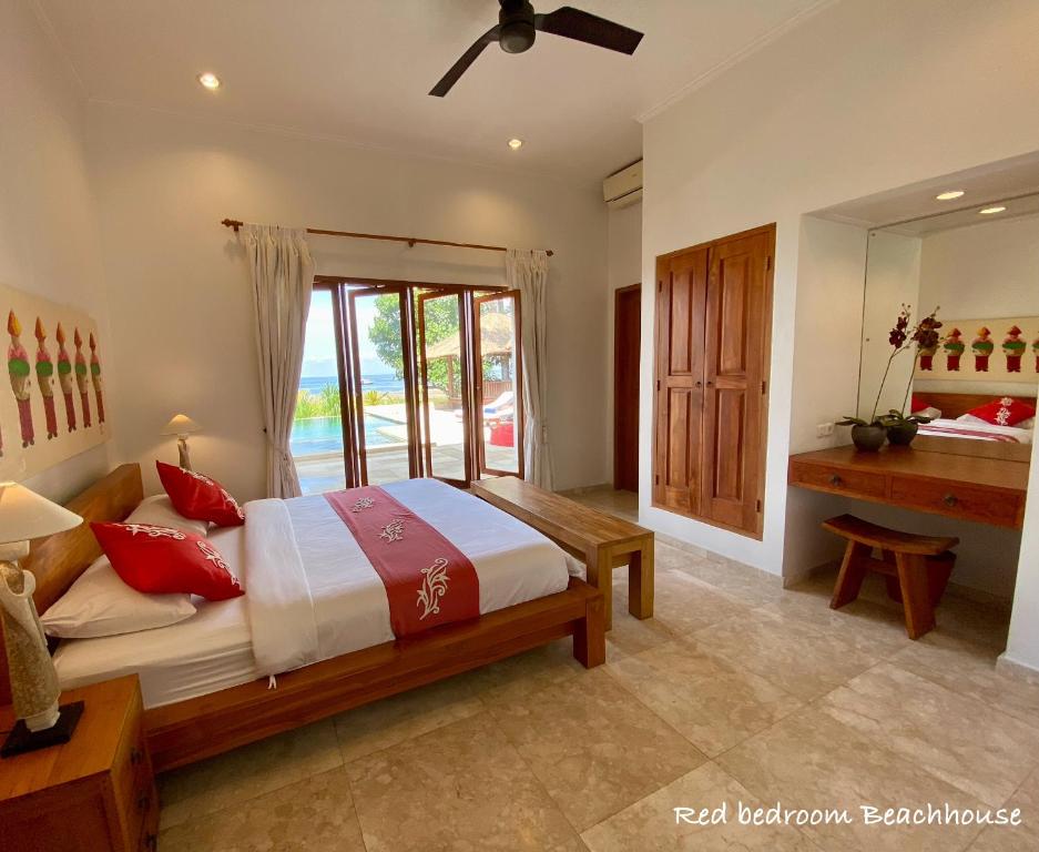 red bedroom paradise villa