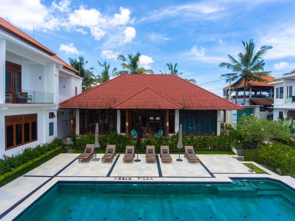 Balcony with Swimming pool at Wake in Paradise Lebah Villas 