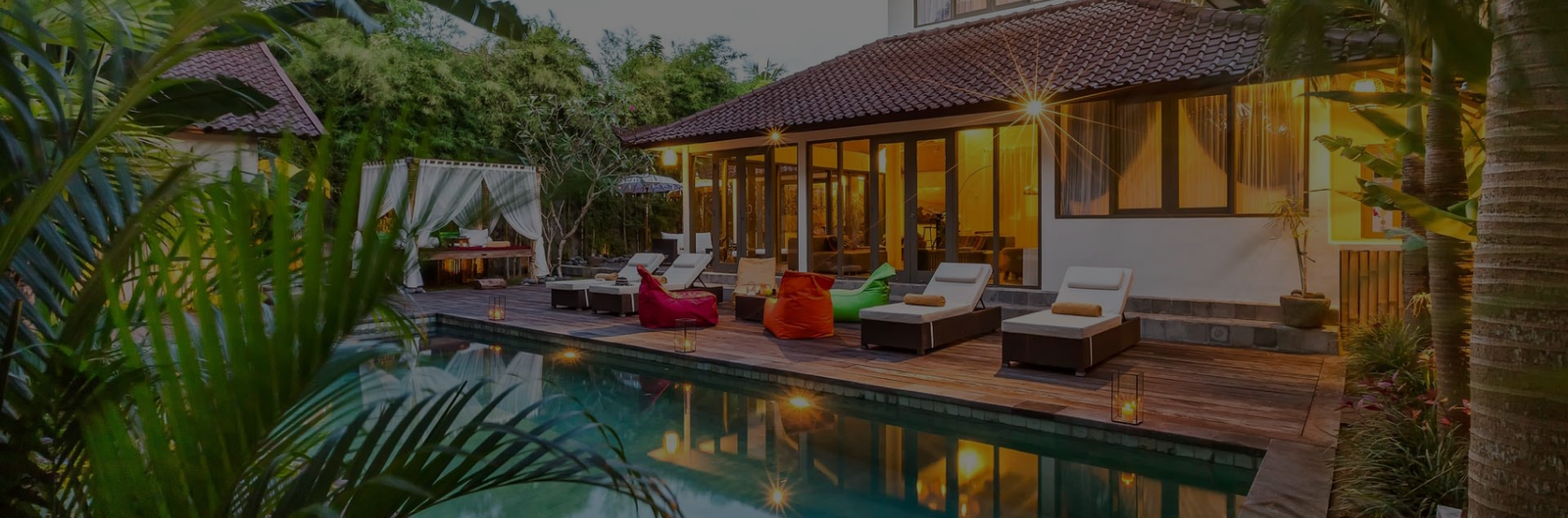 Luxury Bali villa with private pool, outdoor lounge and tropical garden