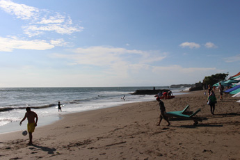 Kids playing at Batu Bolong Beach