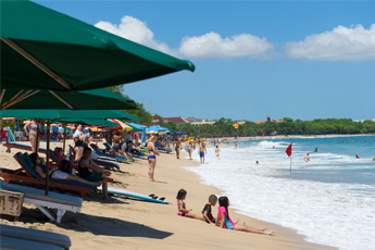 Children and families enjoying the beach