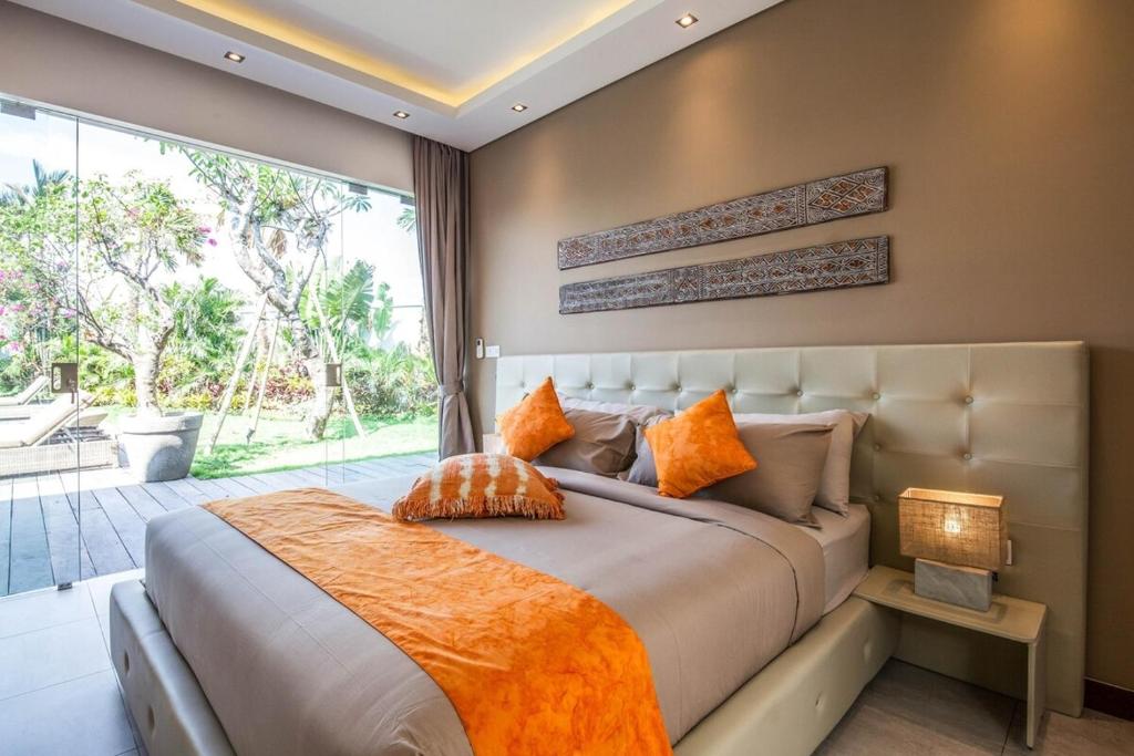 orange bedroom stunning villa
