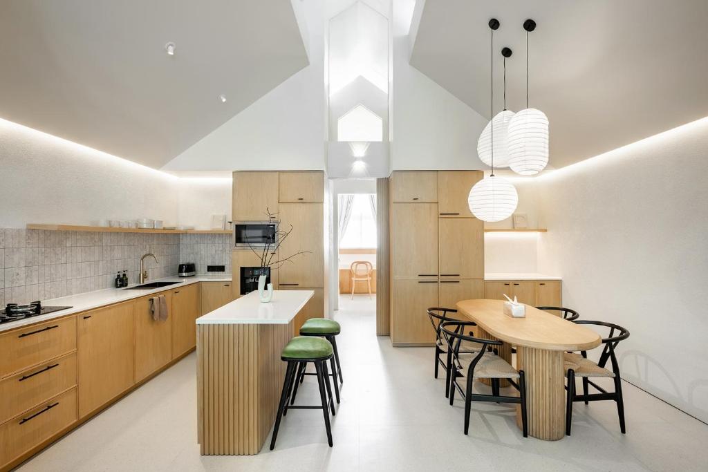 asai village kitchen with dining