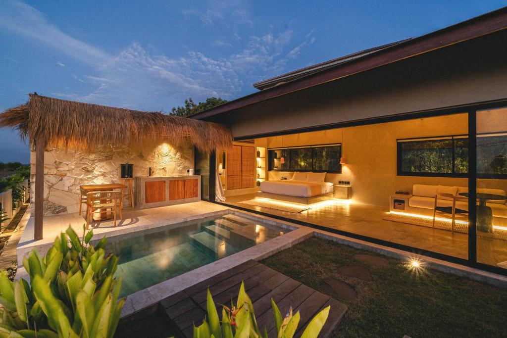 Luxury villa with pool and outdoor seating